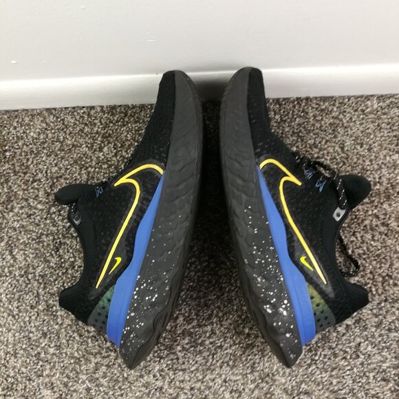 Nike React Infinity Run Flyknit 3 Shoes Black Blue Yellow Mens 11.5 DZ4845-001 main image 5